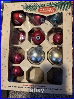 Huge Lot! Mixed Vintage Christmas Ornaments Shiny Brite Blown Glass Holly Coby