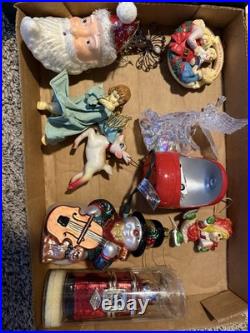 Huge Lot! Mixed Vintage Christmas Ornaments Shiny Brite Blown Glass Holly Coby