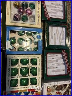 Huge Lot! Mixed Vintage Christmas Ornaments Shiny Brite Blown Glass Holly Coby