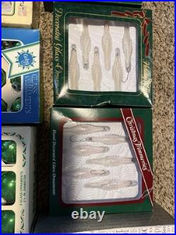 Huge Lot! Mixed Vintage Christmas Ornaments Shiny Brite Blown Glass Holly Coby