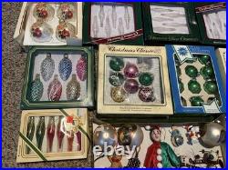 Huge Lot! Mixed Vintage Christmas Ornaments Shiny Brite Blown Glass Holly Coby