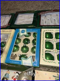 Huge Lot! Mixed Vintage Christmas Ornaments Shiny Brite Blown Glass Holly Coby