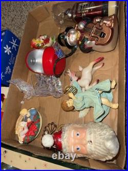 Huge Lot! Mixed Vintage Christmas Ornaments Shiny Brite Blown Glass Holly Coby