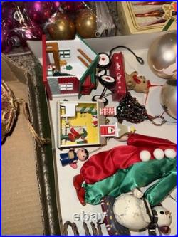 Huge Lot! Mixed Vintage Christmas Ornaments Shiny Brite Blown Glass Holly Coby