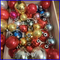 Huge Lot Of VTG Shiny Brite Mercury Glass Christmas Ornament Colored Balls