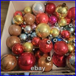 Huge Lot Of VTG Shiny Brite Mercury Glass Christmas Ornament Colored Balls