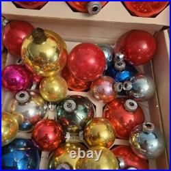 Huge Lot Of VTG Shiny Brite Mercury Glass Christmas Ornament Colored Balls