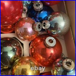 Huge Lot Of VTG Shiny Brite Mercury Glass Christmas Ornament Colored Balls
