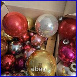 Huge Lot Of VTG Shiny Brite Mercury Glass Christmas Ornament Colored Balls