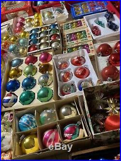 Huge Lot Vintage Glass Christmas Ornaments Shiny Brite Mercury Glass + More