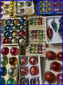Huge Lot Vintage Glass Christmas Ornaments Shiny Brite Mercury Glass + More