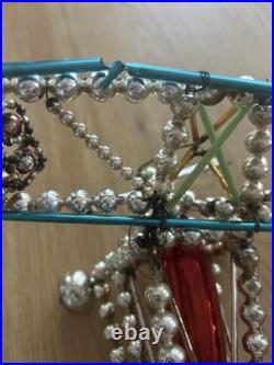 Huge Vintage (Antique) Gablonz Glass Beads Airplane Christmas Ornament