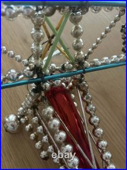 Huge Vintage (Antique) Gablonz Glass Beads Airplane Christmas Ornament