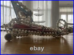 Huge Vintage (Antique) Gablonz Glass Beads Airplane Christmas Ornament
