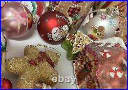 Huge Vintage Lot of Christmas Ornaments Gingerbread Cookies Santa Tins Snowmen