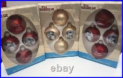 IT'S A WONDERFUL LIFE (12) Ornaments Glass Christmas Tree Red and Gold by Enesco