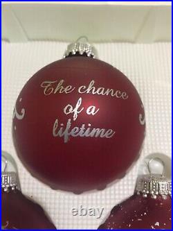 IT'S A WONDERFUL LIFE (12) Ornaments Glass Christmas Tree Red and Gold by Enesco