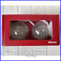 Iittala Christmas ornament Glass Bauble Ball Pair Set leaf