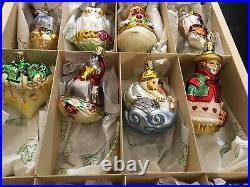 Inge Glas 12 Days Of Christmas Boxed Ornament Set German Glass Complete ...