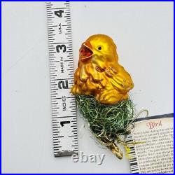 Inge Glas Blown Glass Christmas Ornament Bird Family Affair Germany Clip On VTG Inge Glas Blown Glass Christmas Ornament Bird Family Affair Germany Clip On VTG