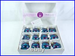 Inge-Glas Hand-blown German Glass Christmas Ornaments x 12 Brand New