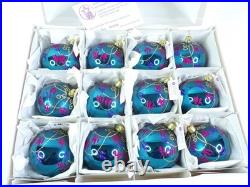 Inge-Glas Hand-blown German Glass Christmas Ornaments x 12 Brand New