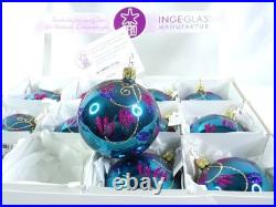 Inge-Glas Hand-blown German Glass Christmas Ornaments x 12 Brand New