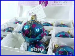 Inge-Glas Hand-blown German Glass Christmas Ornaments x 12 Brand New
