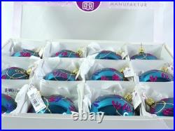 Inge-Glas Hand-blown German Glass Christmas Ornaments x 12 Brand New