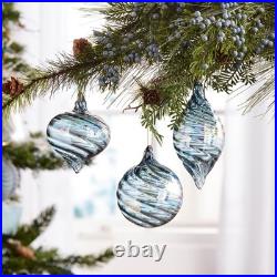 Iridescent Swirl Glass Ornament (Set of 12)