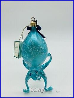 Italian Soffieria De Carlini Blown Glass Christmas Ornament Octopus 2002