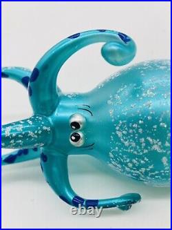 Italian Soffieria De Carlini Blown Glass Christmas Ornament Octopus 2002