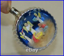 Italy 3D Diorama Jumbo Glass Baby Jesus Mary Antique Christmas Ornament 1950's