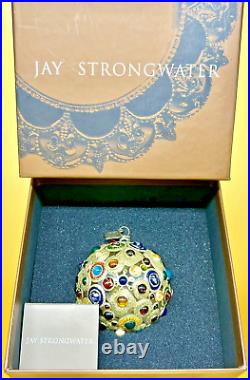 JAY STRONGWATER 2003 (RARE Cabochon InCrested Glass Ornament) NIB Mint Con