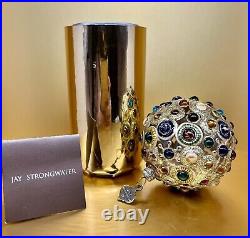 JAY STRONGWATER 2003 (RARE Cabochon InCrested Glass Ornament) NIB Mint Con