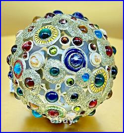 JAY STRONGWATER 2003 (RARE Cabochon InCrested Glass Ornament) NIB Mint Con