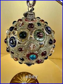 JAY STRONGWATER 2003 (RARE Cabochon InCrested Glass Ornament) NIB Mint Con