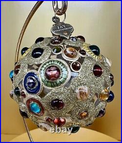 JAY STRONGWATER 2003 (RARE Cabochon InCrested Glass Ornament) NIB Mint Con