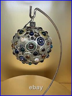 JAY STRONGWATER 2003 (RARE Cabochon InCrested Glass Ornament) NIB Mint Con