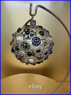 JAY STRONGWATER 2003 (RARE Cabochon InCrested Glass Ornament) NIB Mint Con