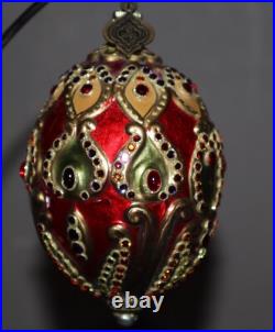 JAY STRONGWATER Glass Egg Christmas Ornament MADE IN POLAND Stunning Design