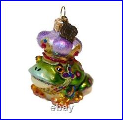 JAY STRONGWATER Mini FROG PRINCE Glass Christmas Ornament With BOX Made In Poland