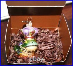 JAY STRONGWATER Mini FROG PRINCE Glass Christmas Ornament With BOX Made In Poland