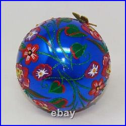 Jay Stongwater Stunning Butterfly Artisan Glass Ball Christmas Ornament Nibwow