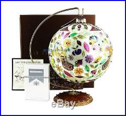 Jay Strongwater 2015 Opulent XL Ball Glass Christmas Ornament With Stand New Box
