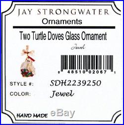 Jay Strongwater Amazing Two Turtledoves Glass Christmas Ornament New Box