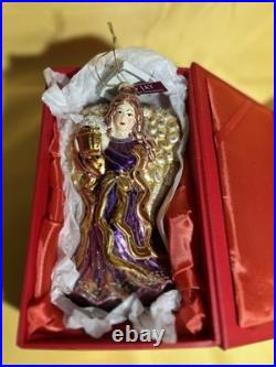 Jay Strongwater Angel Ornament Rare Purple With Crystals Vintage Excellent