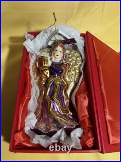 Jay Strongwater Angel Ornament Rare Purple With Crystals Vintage Excellent