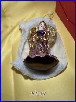 Jay Strongwater Angel Ornament Rare Purple With Crystals Vintage Excellent