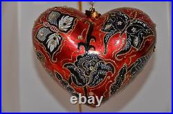 Jay Strongwater Butterfly Heart Nouveau / Swarovski Crystals Christmas Ornament